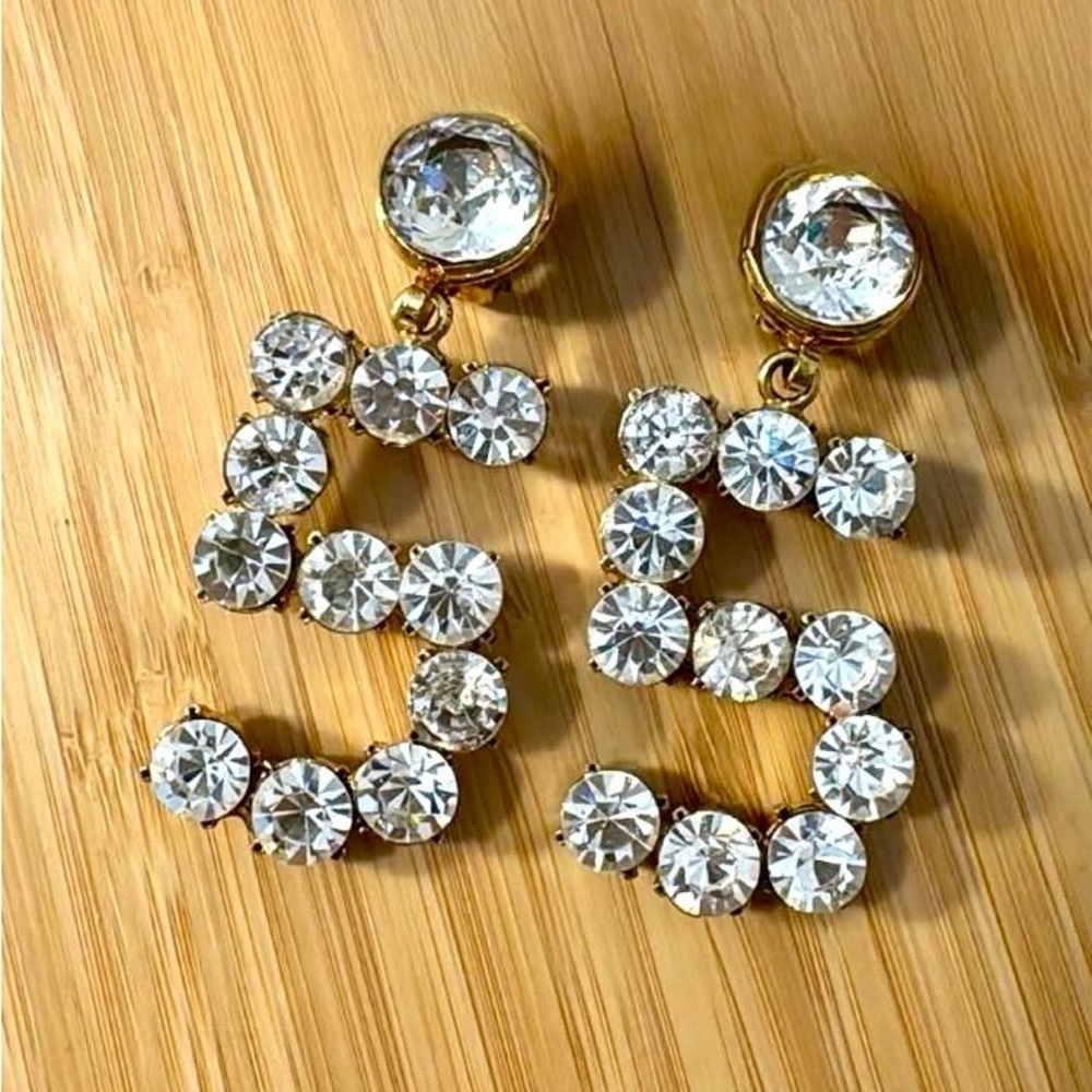 Rare Chanel Vintage Crystal No. 5 Earrings